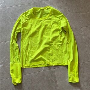 lululemon athletica Neon Green Long Sleeve Top